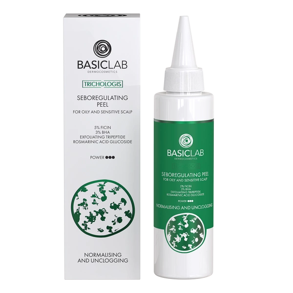 Sebumregulierendes Kopfhaut‑Peeling für fettige und empfindliche Haut, 5% Ficin, 3% BHA, exfolierendes Tripeptid, Rosmarinylglucosid 